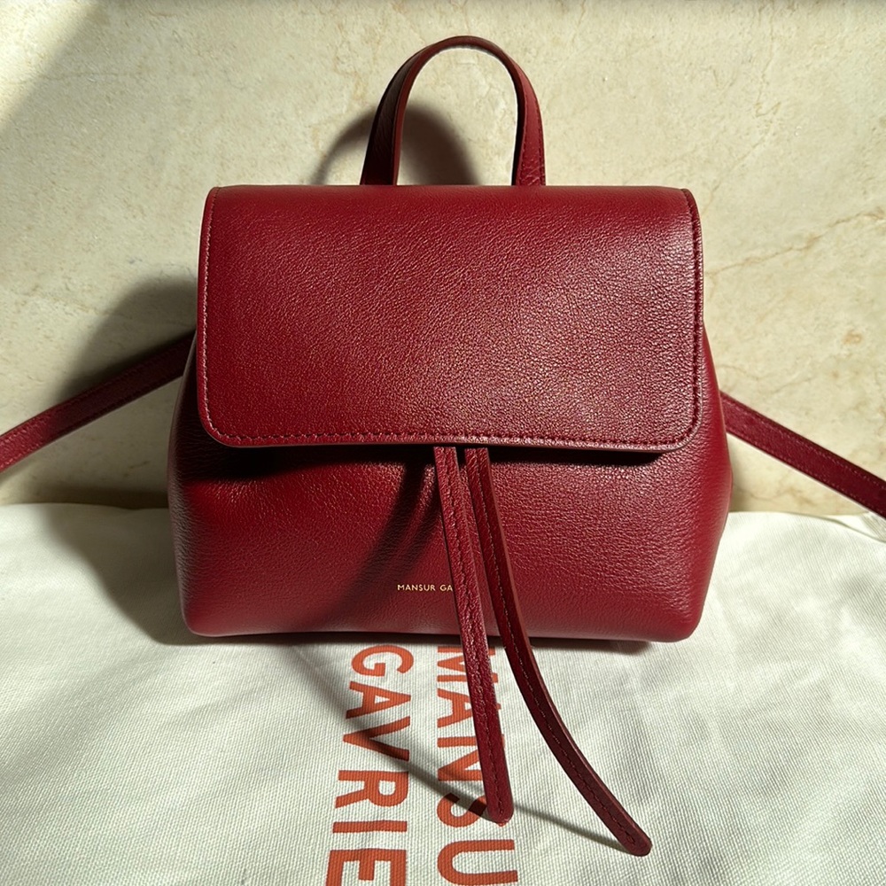 Authentic Mansur Gavriel Soft Mini Lady Bag in Cherry